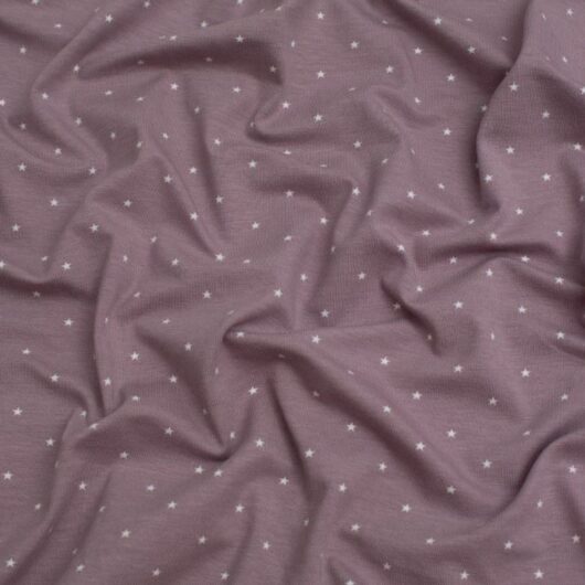 Star Cotton Jersey Stretch Knit Fabric Dusky Pink