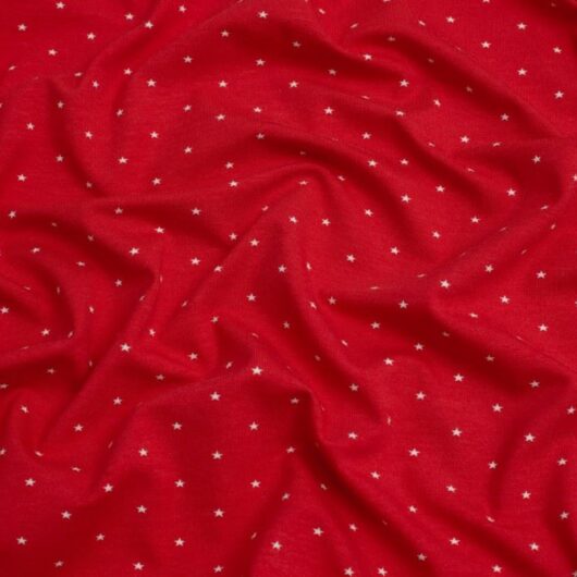 Star Cotton Jersey Stretch Knit Fabric Red