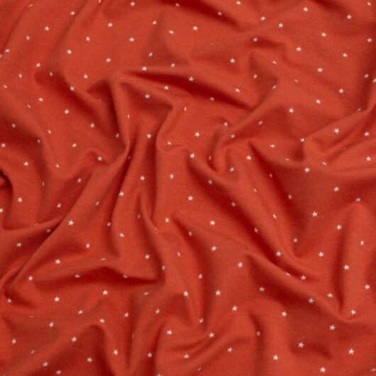 Star Cotton Jersey Stretch Knit Fabric Rust