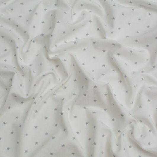 Star Cotton Jersey Stretch Knit Fabric White