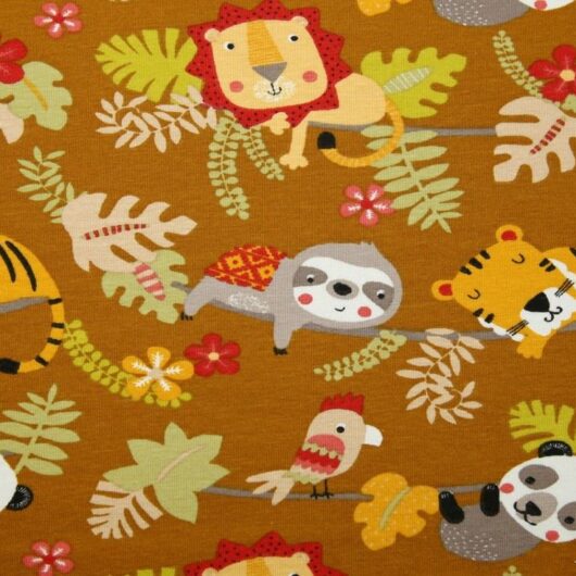 Stof France Cotton Jersey Stretch Knit Fabric Gold