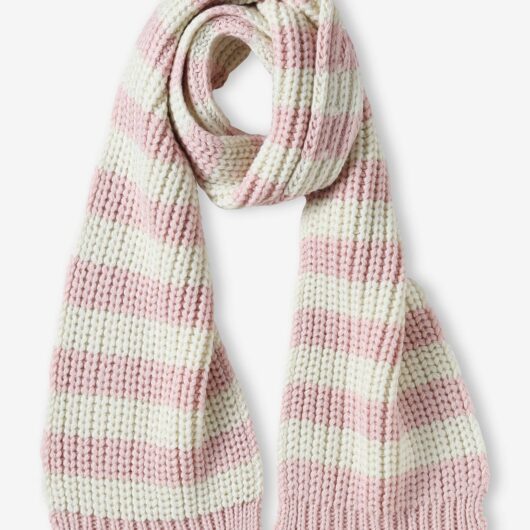 Striped Scarf for Girls mauve