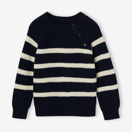 Striped Top for Boys ink blue