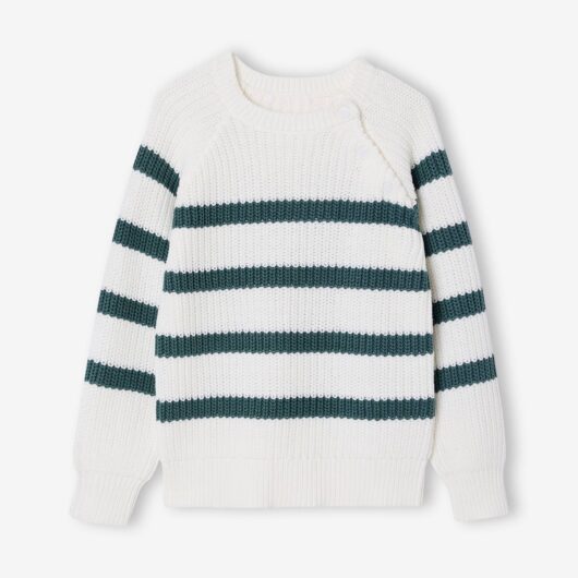 Striped Top for Boys sage green