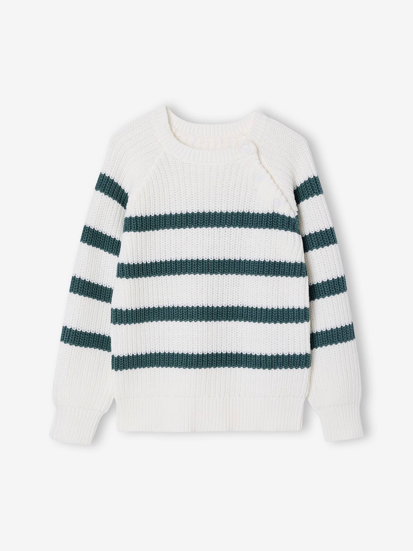 Striped Top for Boys sage green