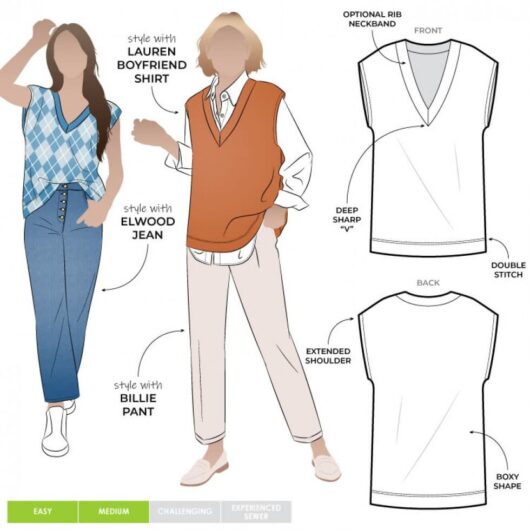 Style Arc Paper Sewing Pattern Keith Knit Vest