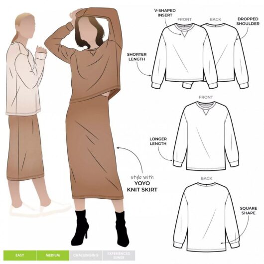 Style Arc Paper Sewing Pattern Yoyo Knit Top