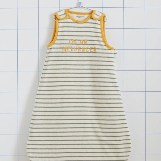 Summer Special Baby Sleeping Bag in Terry Cloth, Summer Dreams striped green