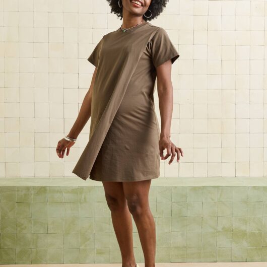 T-Shirt Dress in Organic Cotton*, Maternity & Nursing Special khaki