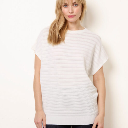 Textured Sleeveless Knit Top - S/M / IVORY