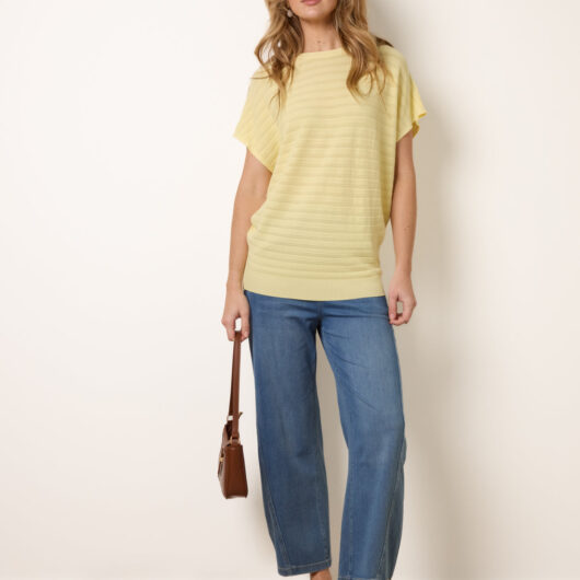 Textured Sleeveless Knit Top - S/M / LEMON