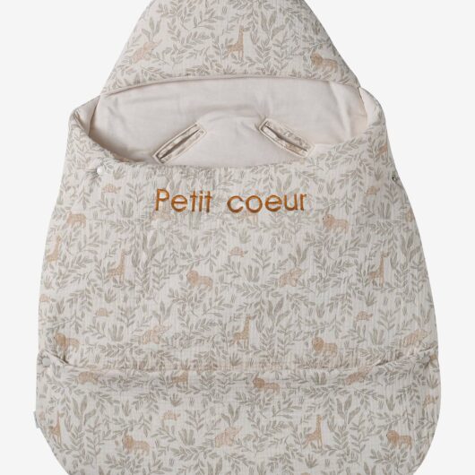Transformable Baby Nest in Cotton Gauze printed beige