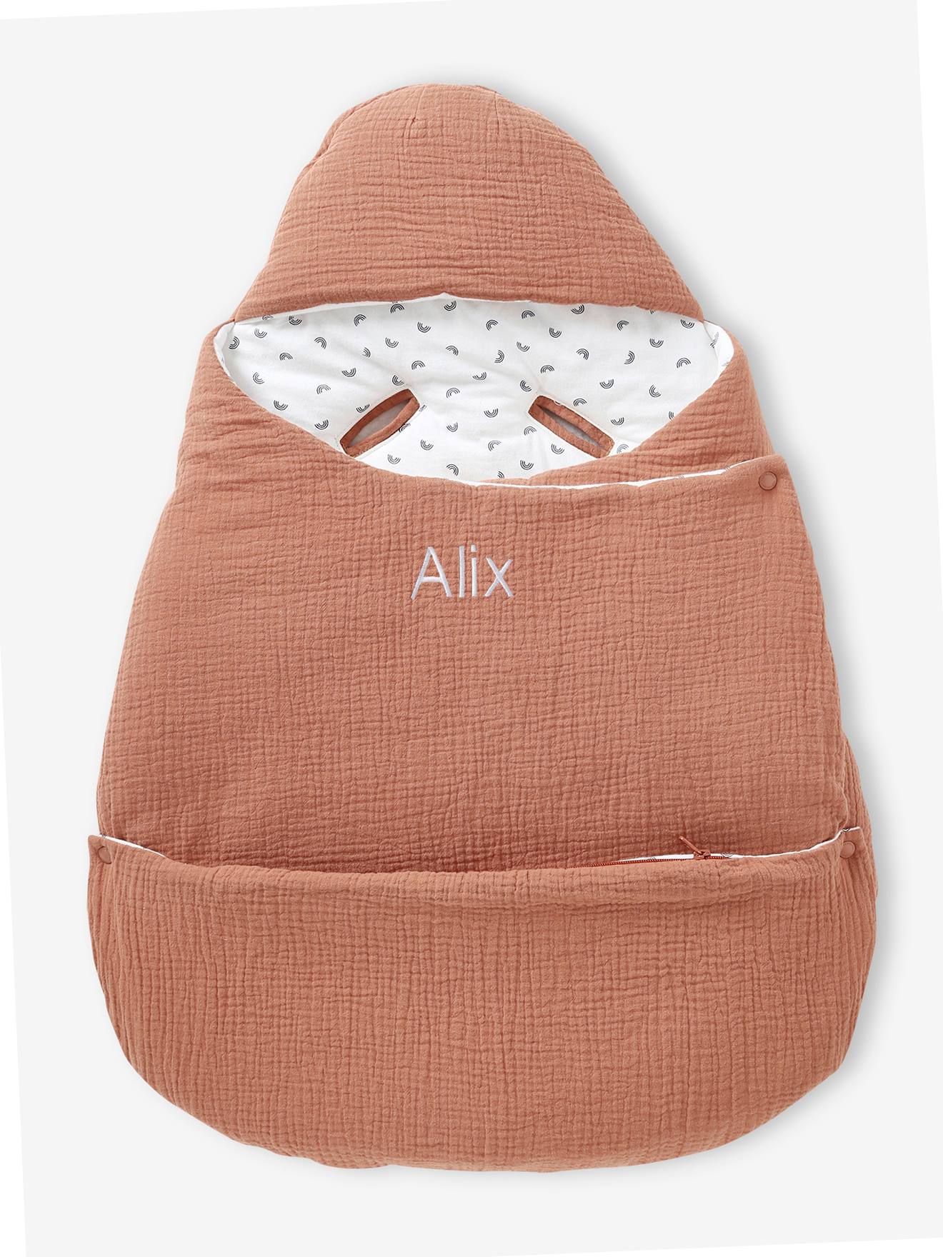 Transformable Baby Nest in Cotton Gauze terracotta