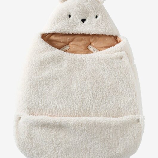 Transformable Baby Nest in Plush Fabric, Bear ecru