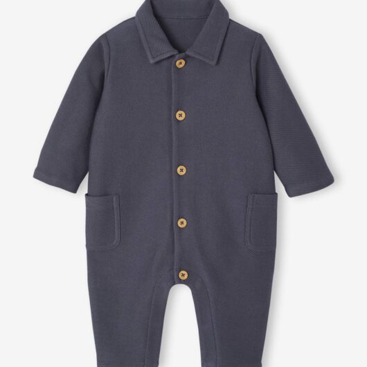 Twill Jumpsuit for Newborns slate blue