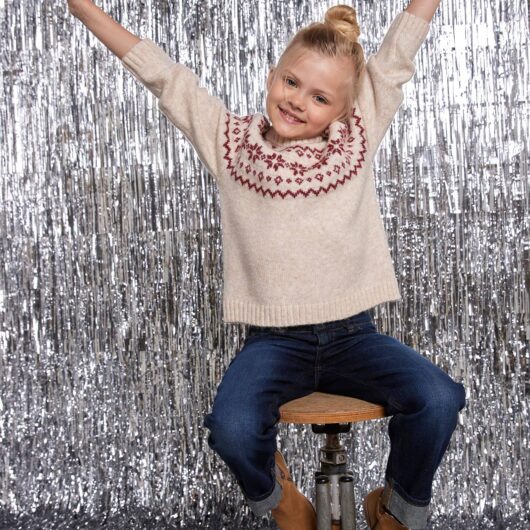 Unisex Christmas Jacquard Jumper, Family Capsule Collection ecru
