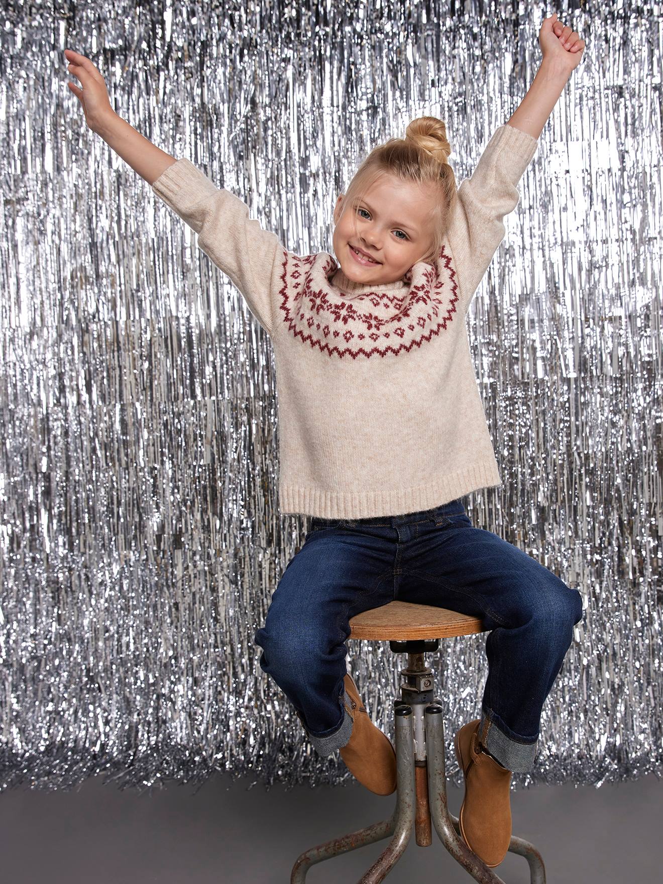 Unisex Christmas Jacquard Jumper, Family Capsule Collection ecru