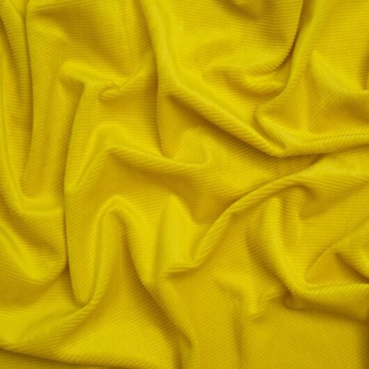Velour Rib Stretch Knit Cord Fabric Yellow