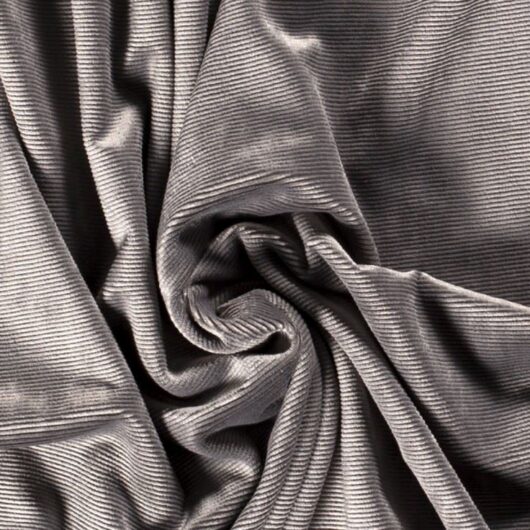 Velvet Rib Stretch Knit Fabric Grey