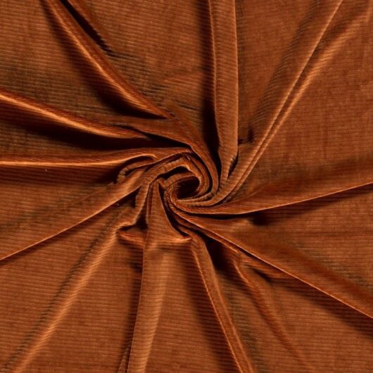 Velvet Rib Stretch Knit Fabric Rust