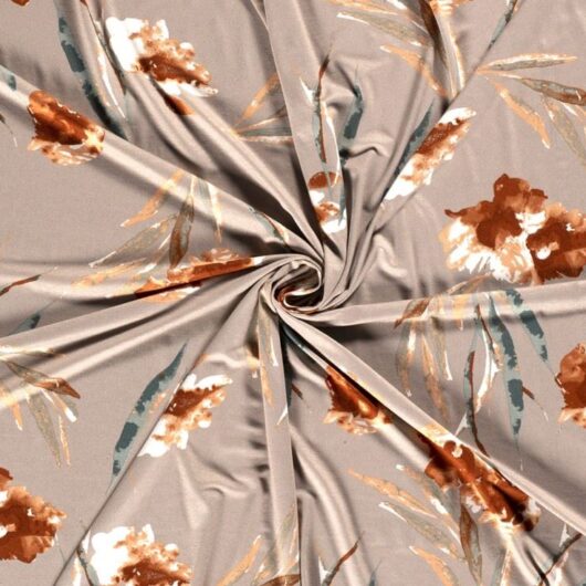 Viscose Jersey Stretch Knit Fabric Beige