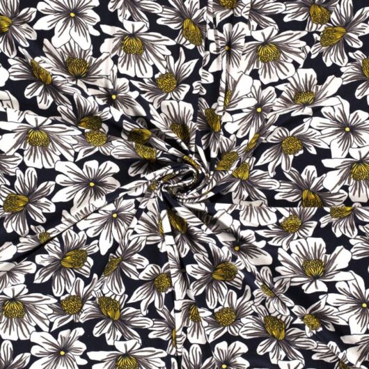 Viscose Jersey Stretch Knit Fabric Navy