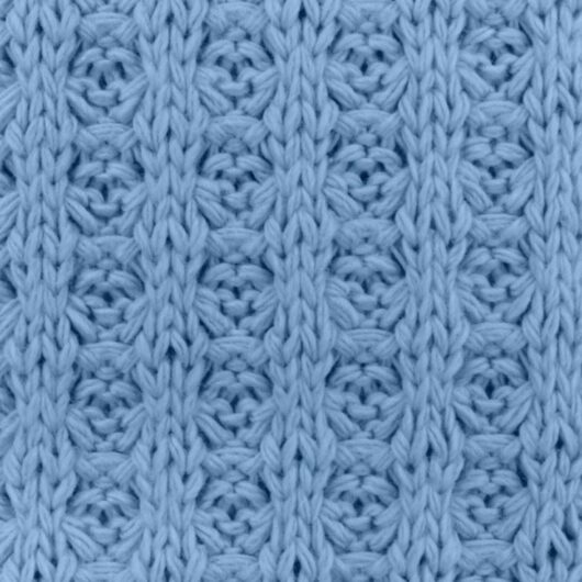 Waffle Cotton Sweater Knit Stretch Fabric Blue