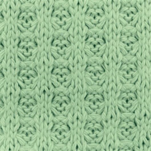 Waffle Cotton Sweater Knit Stretch Fabric Mint