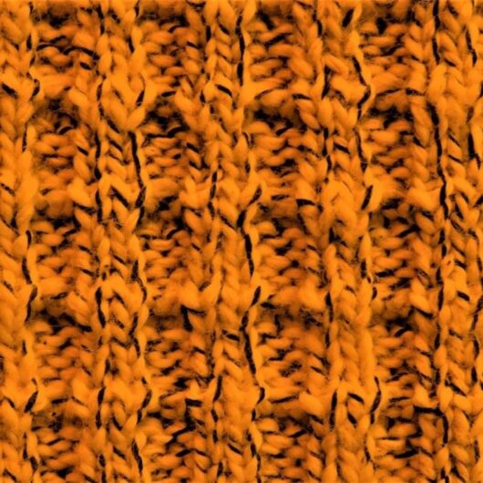 Waffle Tweed Cotton Sweater Knit Stretch Fabric Orange