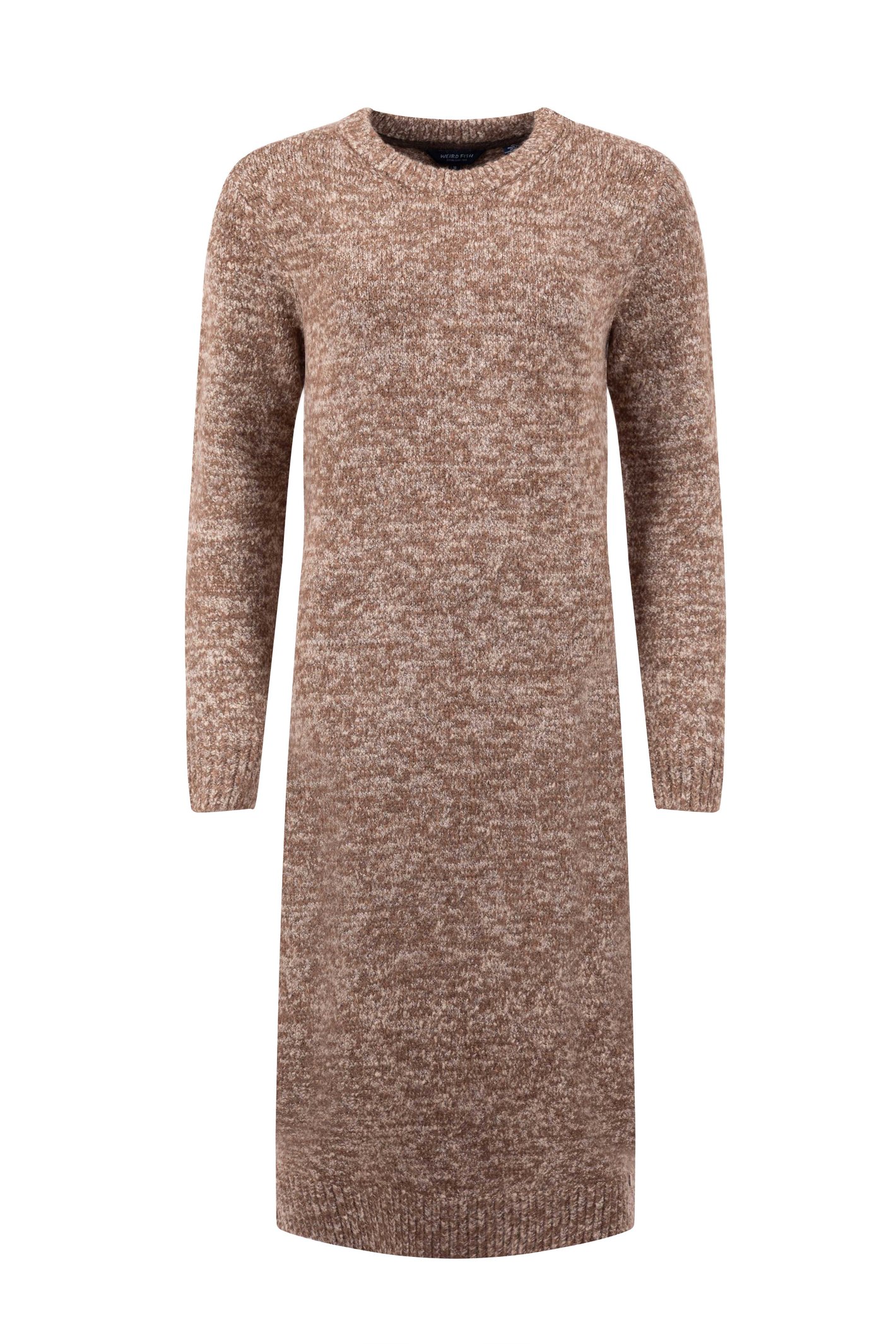 Weird Fish Hawkins Knitted Midi Dress Mocha Size 12