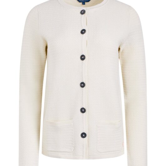 Weird Fish Hayley Knitted Cardigan Chalk Size 8