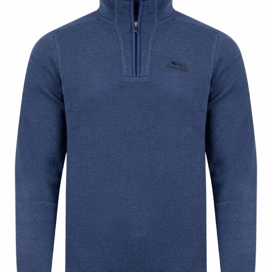 Weird Fish Stowe 1/4 Zip Soft Knit Fleece Blue Indigo Size 2XL