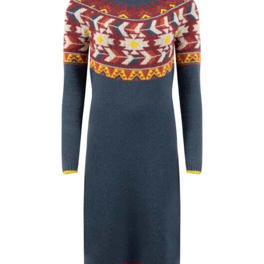 Weird Fish Vondra Knitted Jumper Dress Navy Size 12
