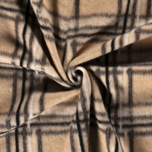 Wool Blend Knit Coating Fabric Beige