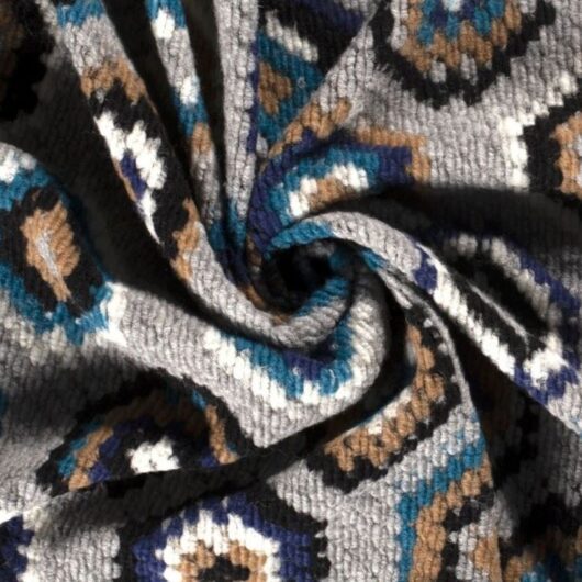 Wool Blend Knit Coating Fabric Grey Multi