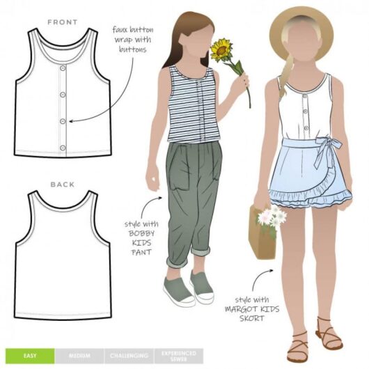 Style Arc Paper Sewing Pattern Kids Sky Knit Tank