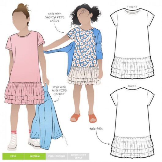 Style Arc Paper Sewing Pattern Kids Tilly Knit Dress