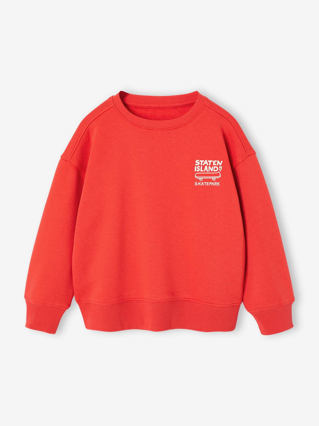 Sweatshirt with Chest Motif for Boys pomegranate