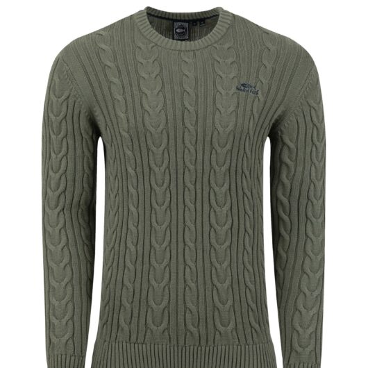 Weird Fish Griffen Cable Knit Jumper Woodland Sage Size 3XL