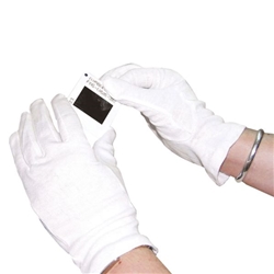 White Large Knitted Cotton Gloves (10 Pack) GI/NCME