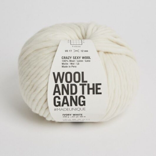 Wool and the Gang Crazy Sexy Wool Super Chunky Yarn Ivory White