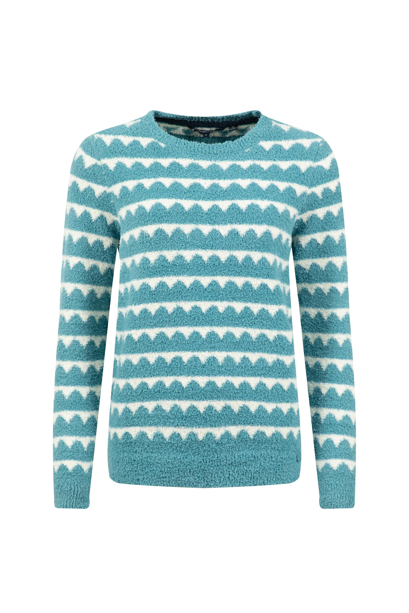 Weird Fish Tyla Cosy Knit Scalloped Jumper Powder Blue Size 12